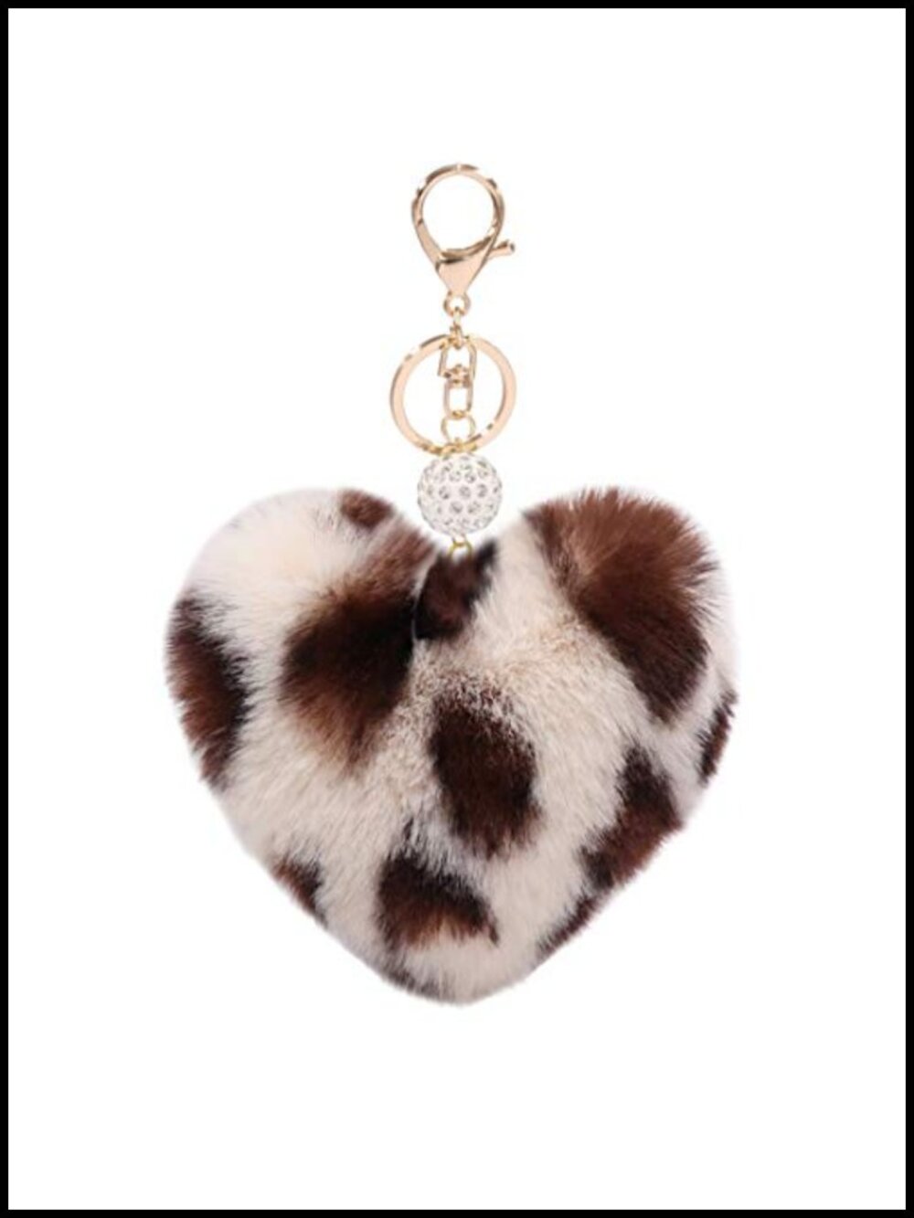 Faux Fur Pom Pom Keychain Bag Charm with Lobster Clasp